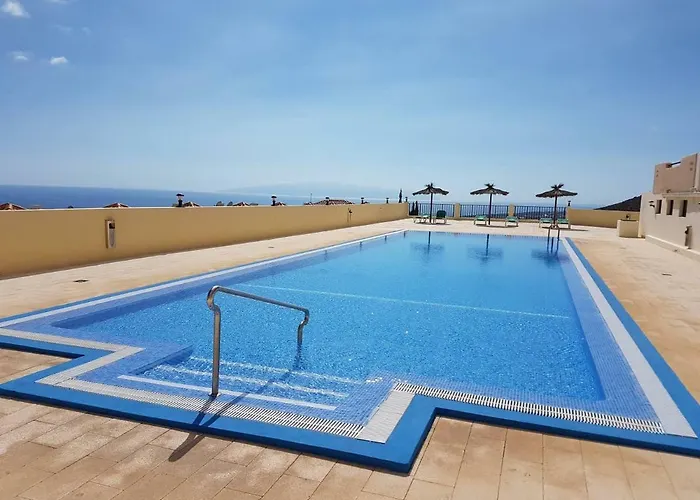 Nyaraló Roque Del Conde With Fantastic Sea View, Terrace, Pool, Wifi, Sat-tv, Garage Costa Adeje (Tenerife)